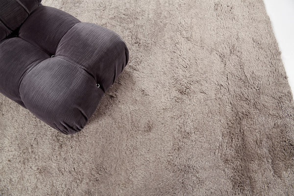 Moroccan Sand, Loam Collection, Storm - handwoven in Morocco - styled in room setting