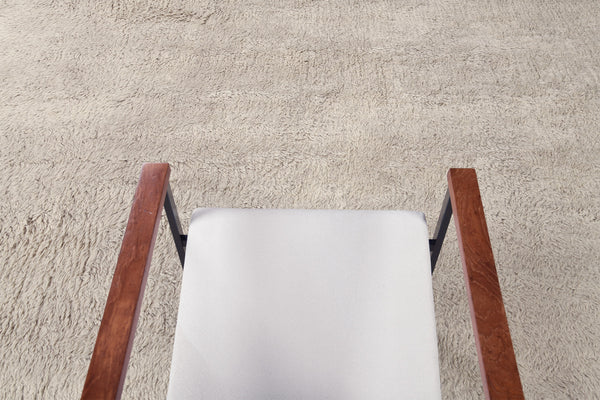 Moroccan Sand, Loam Collection, Taupe - handwoven in Morocco - detailed border and fringe