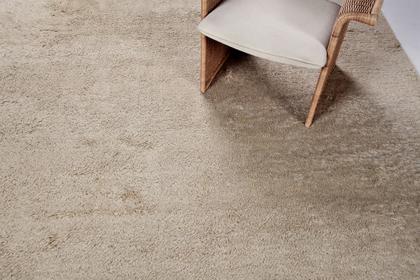 Moroccan Sand, Loam Collection, Dusty Gold - handwoven in Morocco - styled in room setting