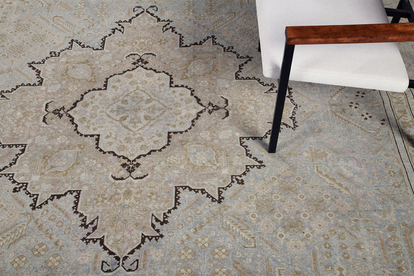 Antique Persian Tabriz - overhead flat lay view [#7]