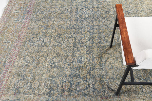 Antique Persian Tabriz - detailed border and fringe [#8]