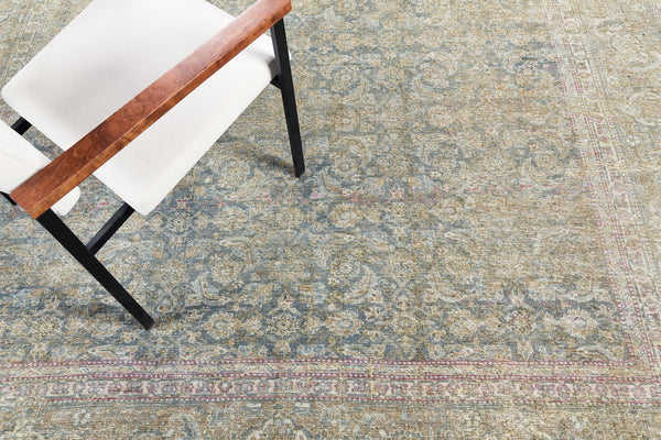 Antique Persian Tabriz - close-up of weave texture and pile [#8]