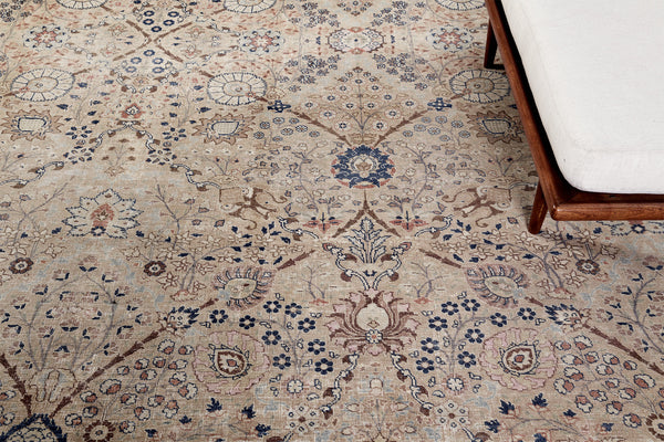 Antique Persian Doroksh - overhead flat lay view [#2]