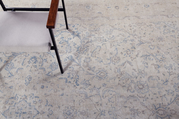 Vintage Persian Tabriz - close-up of weave texture and pile [#2]