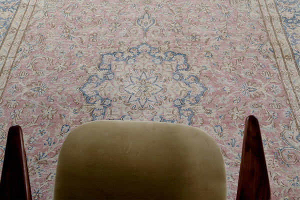 Vintage Persian Mashad - full length showing color variation
