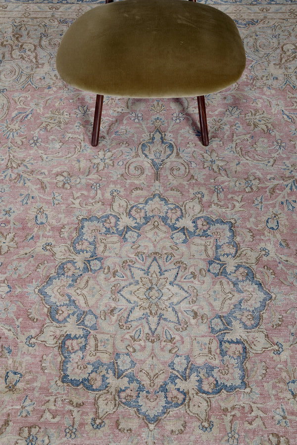 Vintage Persian Mashad - overhead flat lay view