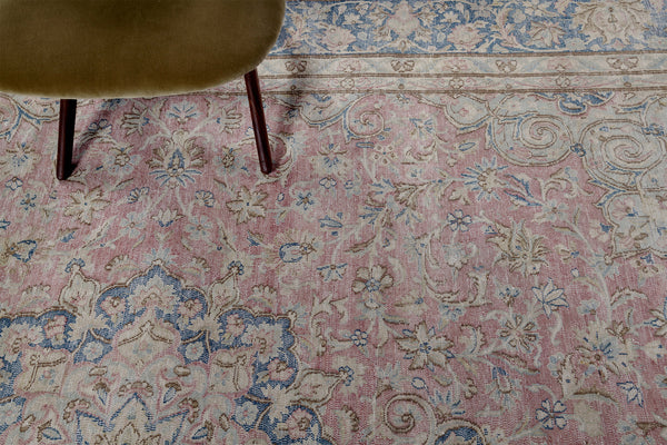Vintage Persian Mashad - corner detail highlighting craftsmanship