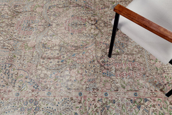 Vintage Persian Kerman - close-up of weave texture and pile [#2]