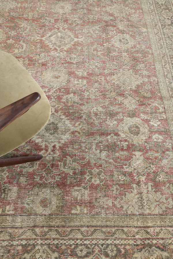 Antique Persian Mahal - detailed border and fringe [#8]