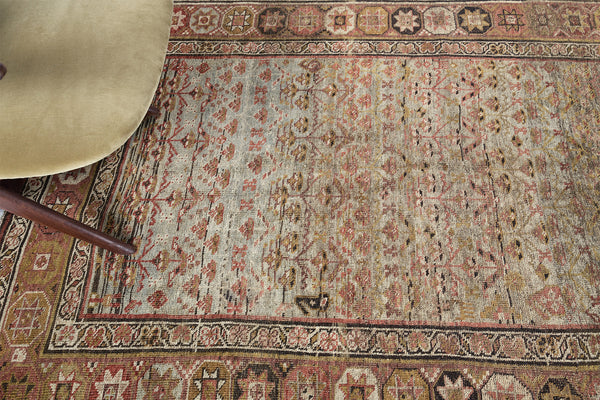 Antique Persian Bidjar - overhead flat lay view [#5]