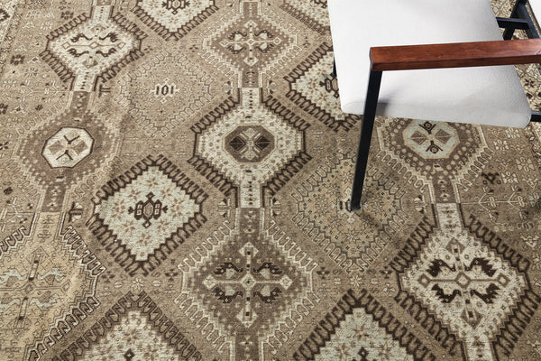 Antique Persian Yalameh - overhead flat lay view