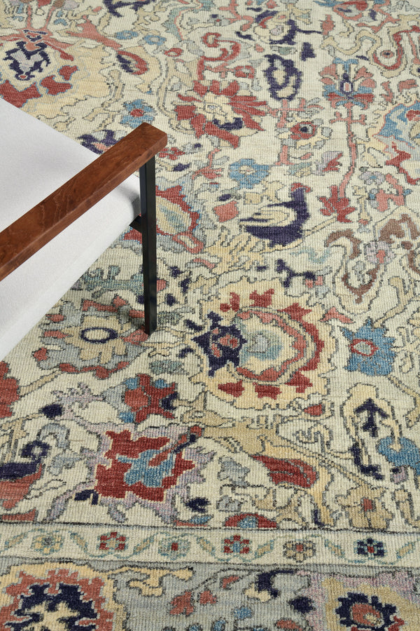 Oushak, Sultanabad Collection - overhead flat lay view [#7]