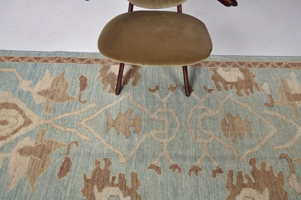 Oushak Runner, Sultanabad Collection - detailed border and fringe [#5]