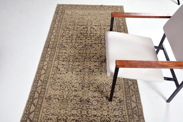 Antique Persian Malayer Runner - narrow runner - styled in room setting [#7]