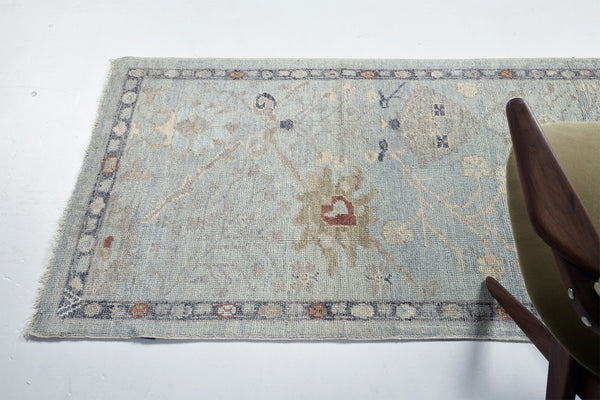 Oushak Runner, Sultanabad Collection - detailed border and fringe [#7]