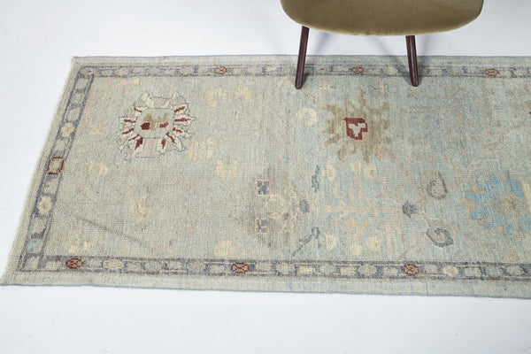 Oushak Runner, Sultanabad Collection - detailed border and fringe [#8]
