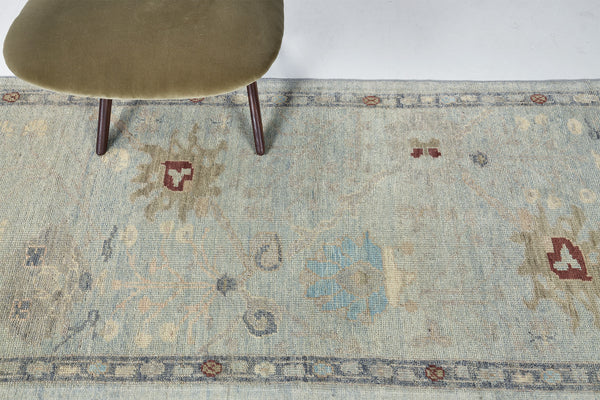 Oushak Runner, Sultanabad Collection - full length showing color variation [#8]