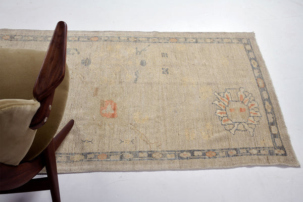Oushak Runner, Sultanabad Collection - detailed border and fringe [#9]