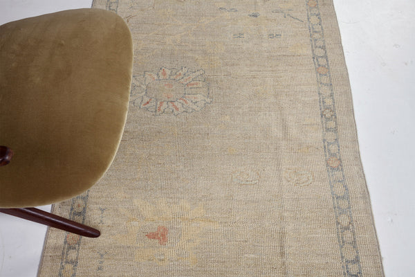 Oushak Runner, Sultanabad Collection - overhead flat lay view [#10]