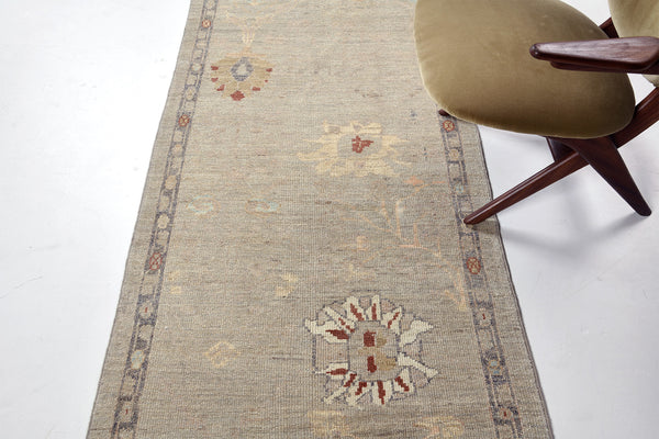 Oushak Runner, Sultanabad Collection - overhead flat lay view [#11]
