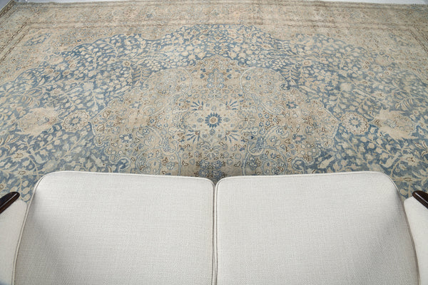 Antique Persian Tabriz - overhead flat lay view [#9]