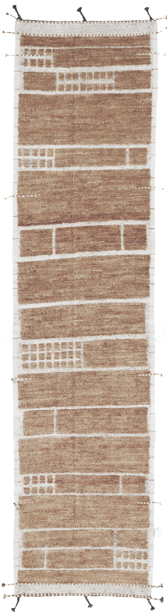Katabatic Runner, Haute Bohemian, Ivory Rust - narrow runner - one-of-a-kind handmade area rug [#1]