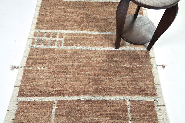 Katabatic Runner, Haute Bohemian, Ivory Rust - narrow runner - overhead flat lay view [#1]