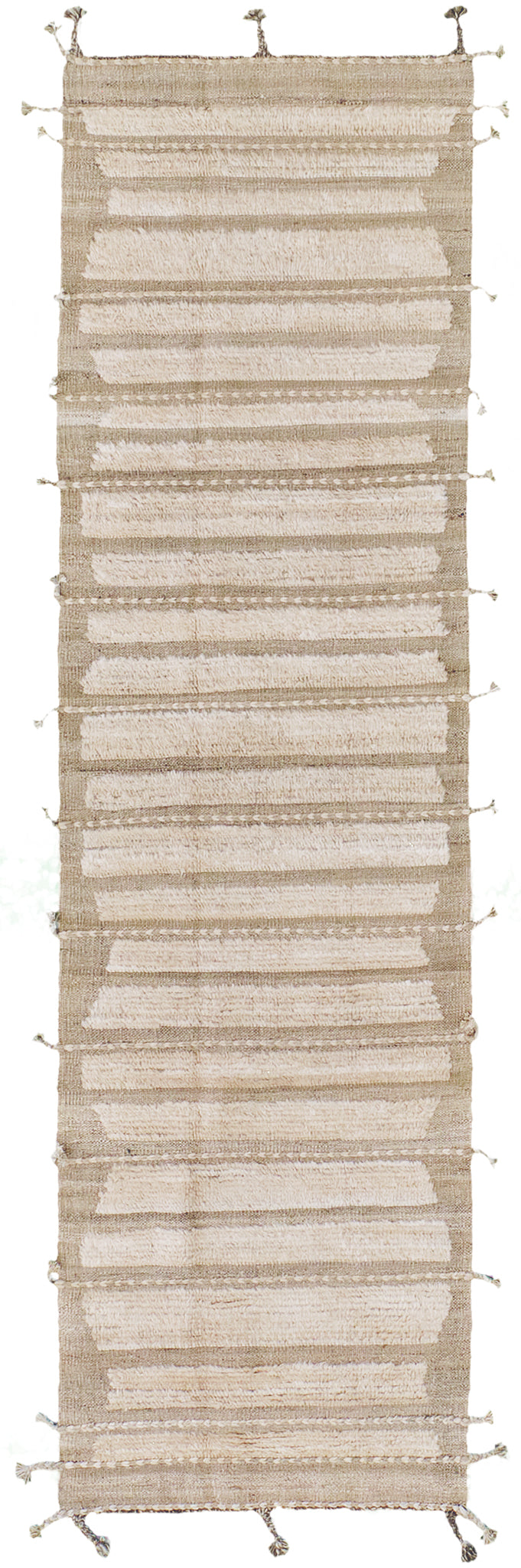 Abrolhos Runner, Haute Bohemian, Gold Wheat - narrow runner - one-of-a-kind handmade area rug [#2]