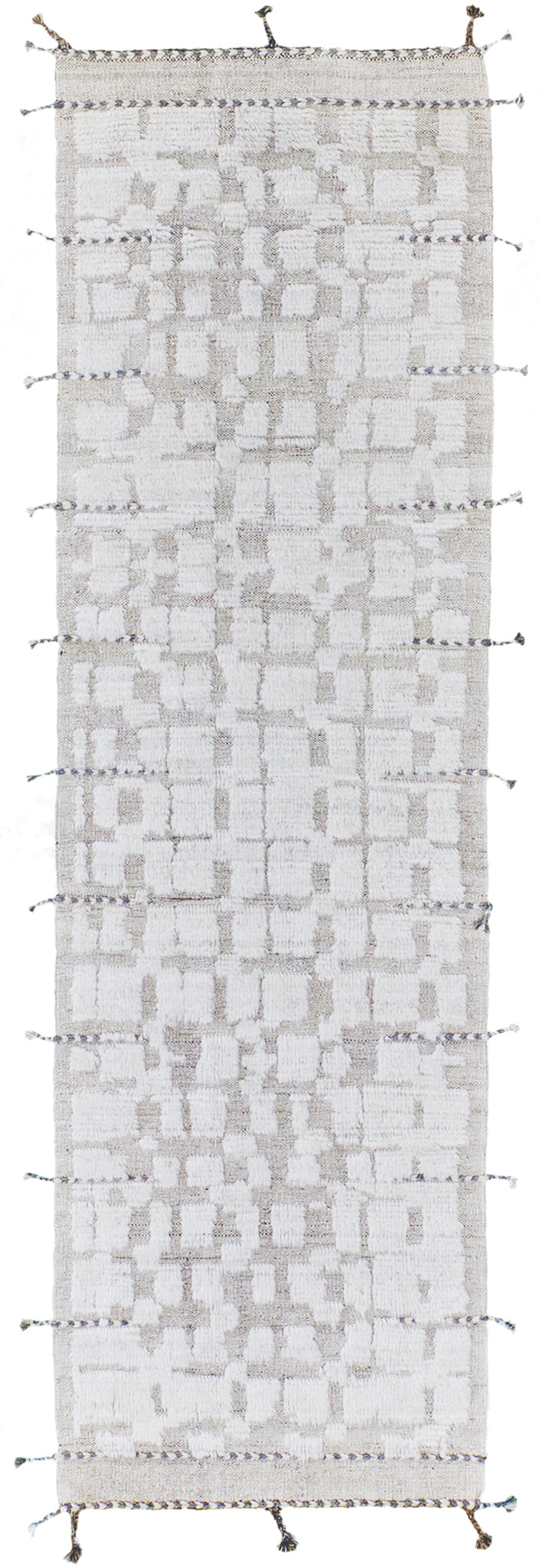 Anzade Runner, Atlas Collection, Ivory - narrow runner - one-of-a-kind handmade area rug [#2]