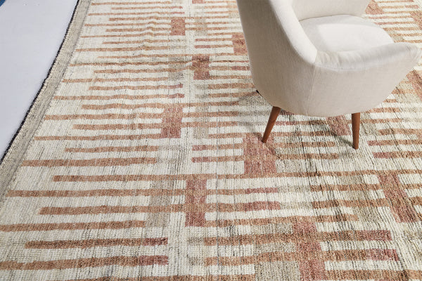 Iken, Kust Collection, Ivory Rose - close-up of weave texture and pile