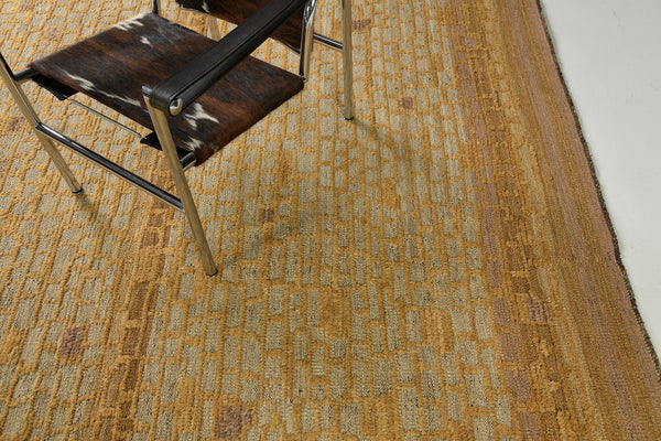 Alwib, Atlas Collection, Saffron - detailed border and fringe