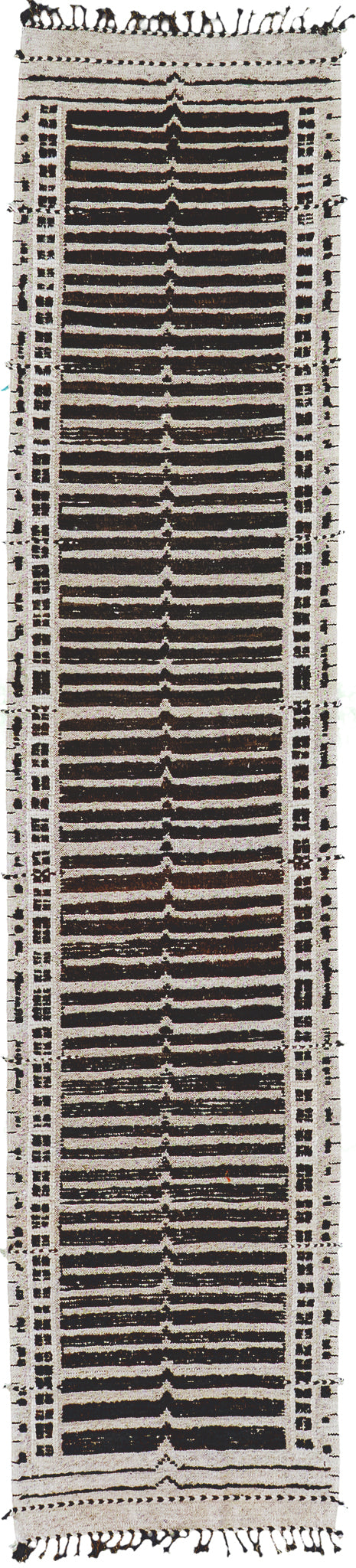 Tala Runner Seasons, Atlas Collection, Ivory Brown - narrow runner - one-of-a-kind handmade area rug [#1]