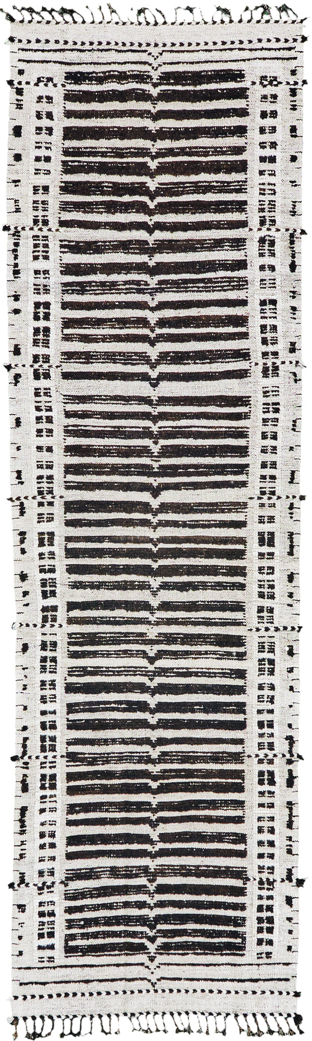 Tala Runner Seasons, Atlas Collection, Ivory Brown - narrow runner - one-of-a-kind handmade area rug [#3]