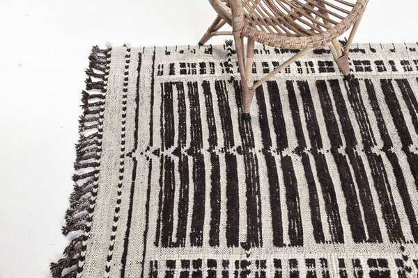 Tala Runner Seasons, Atlas Collection, Ivory Brown - narrow runner - detailed border and fringe [#3]