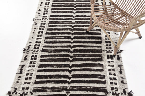 Tala Runner Seasons, Atlas Collection, Ivory Brown - narrow runner - overhead flat lay view [#3]