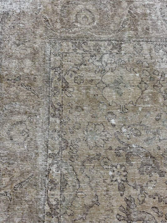 Vintage Distressed Overdye Persian Tabriz