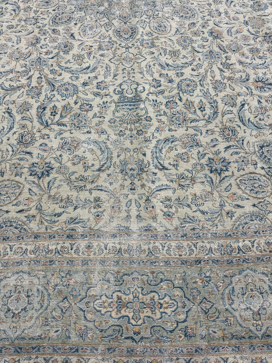 Vintage Distressed Persian Kashan