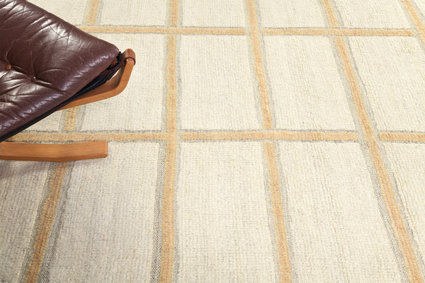 Rababi, Haute Bohemian, Ivory Coral - close-up of weave texture and pile [#1]