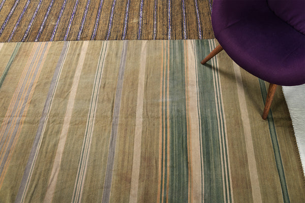 Vintage Persian Ghashghaei Kilim - flat-weave kilim - styled in room setting [#1]