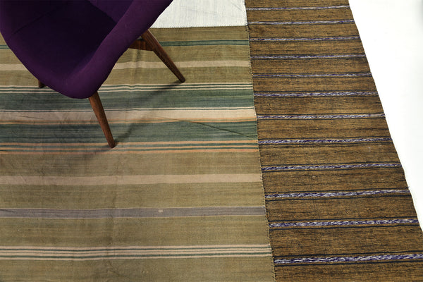Vintage Persian Ghashghaei Kilim - flat-weave kilim - detailed border and fringe [#1]