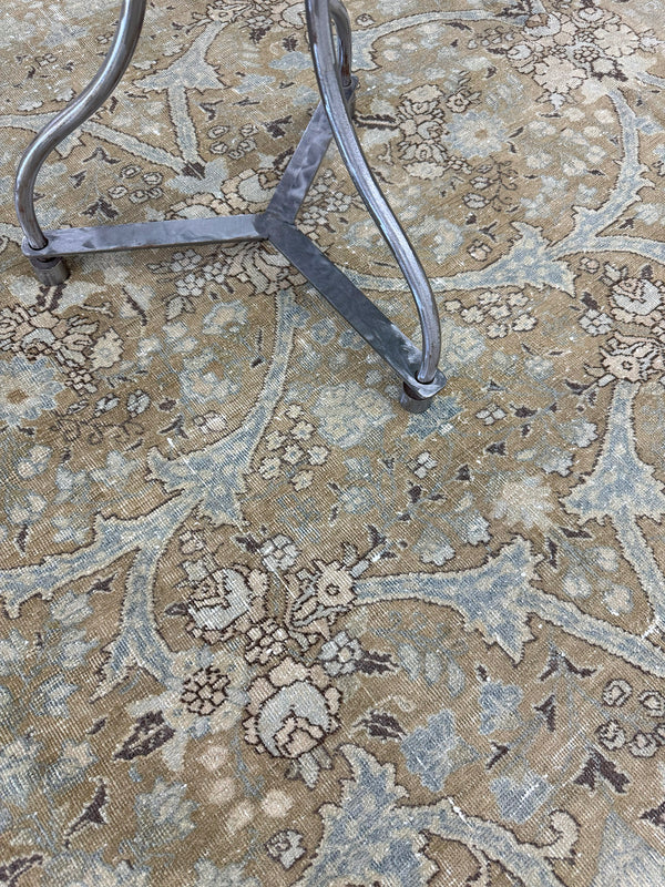 Antique Persian Tabriz - detailed border and fringe [#13]