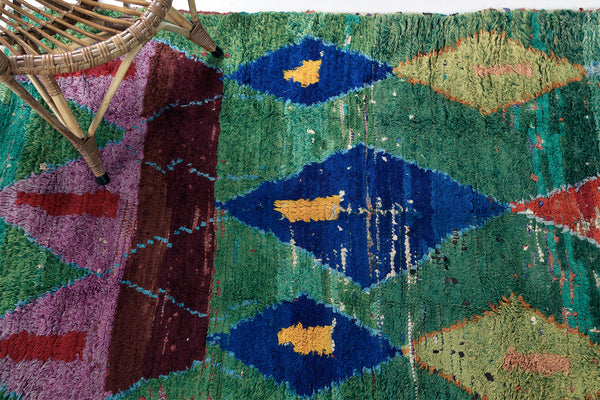 Vintage Moroccan Azilal - handwoven in Morocco - overhead flat lay view [#6]
