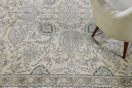 Antique Persian Tabriz - overhead flat lay view [#17]