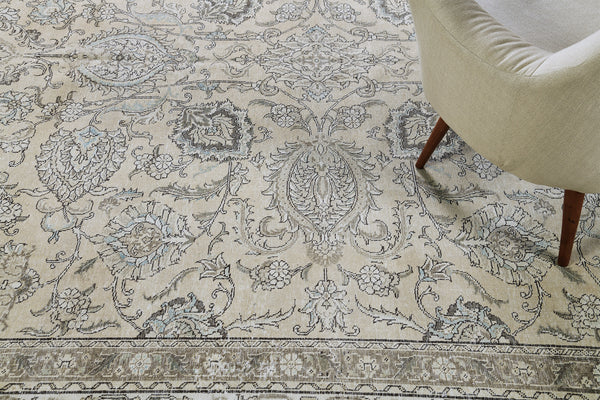 Antique Persian Tabriz - overhead flat lay view [#17]