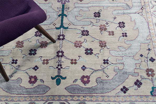Antique Indo Agra - close-up of weave texture and pile [#3]