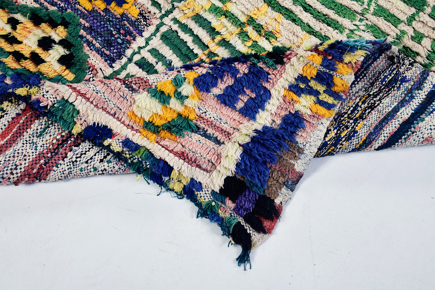 Vintage Moroccan Azilal - handwoven in Morocco - full length showing color variation [#7]