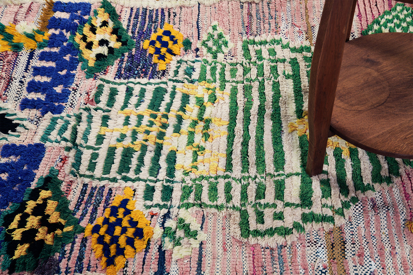 Vintage Moroccan Azilal - handwoven in Morocco - styled in room setting [#7]