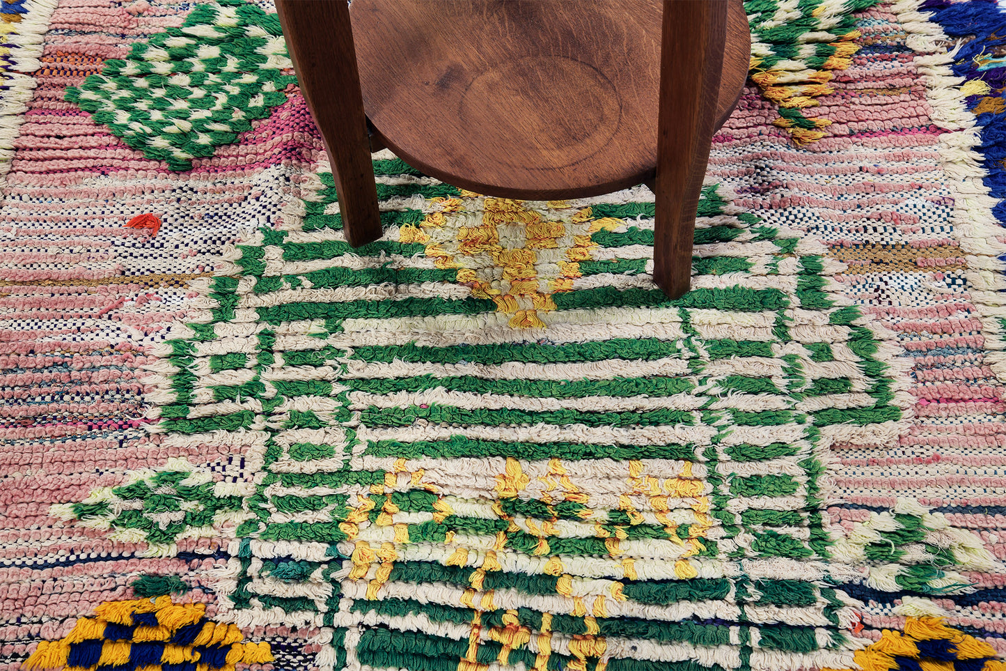 Vintage Moroccan Azilal - handwoven in Morocco - overhead flat lay view [#7]