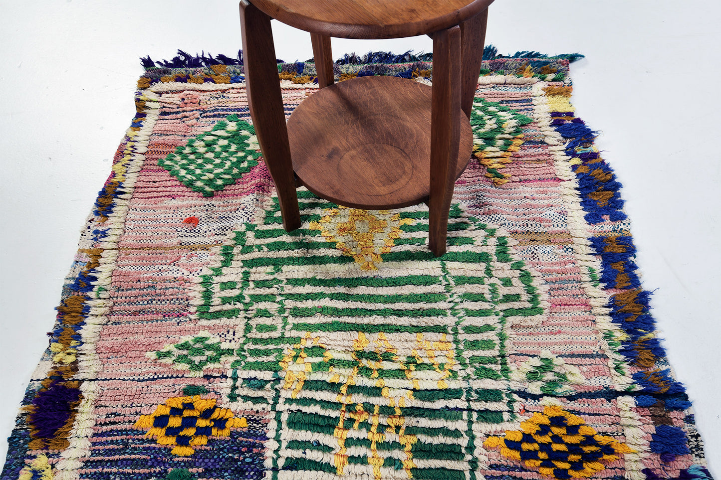Vintage Moroccan Azilal - handwoven in Morocco - close-up of weave texture and pile [#7]