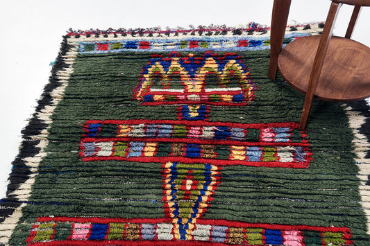 Vintage Moroccan Azilal - handwoven in Morocco - overhead flat lay view [#9]